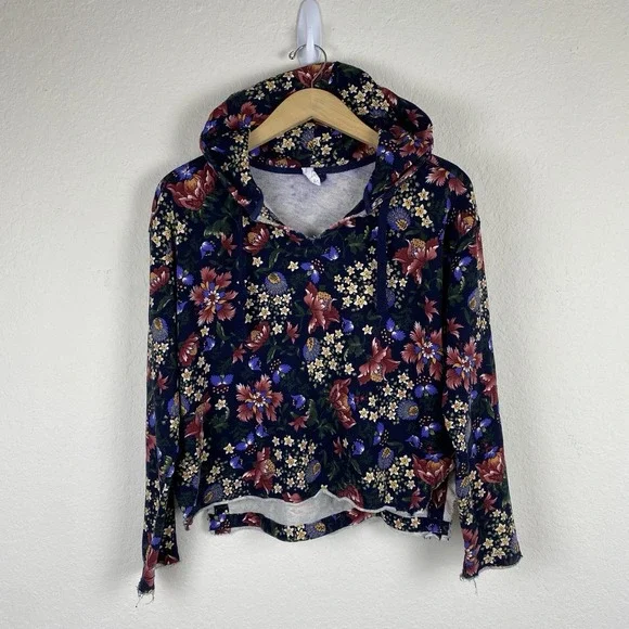 Anthropologie Daily Practice S Hoodie Floral Print Boho Athletic Lounge Fall Gym - Picture 1 of 6